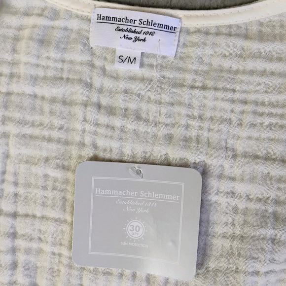 Hammacher Schlemmer UPF 30 Turkish Cotton Cover Up Wrap Dress Ecru Womens S/M - Picture 10 of 13